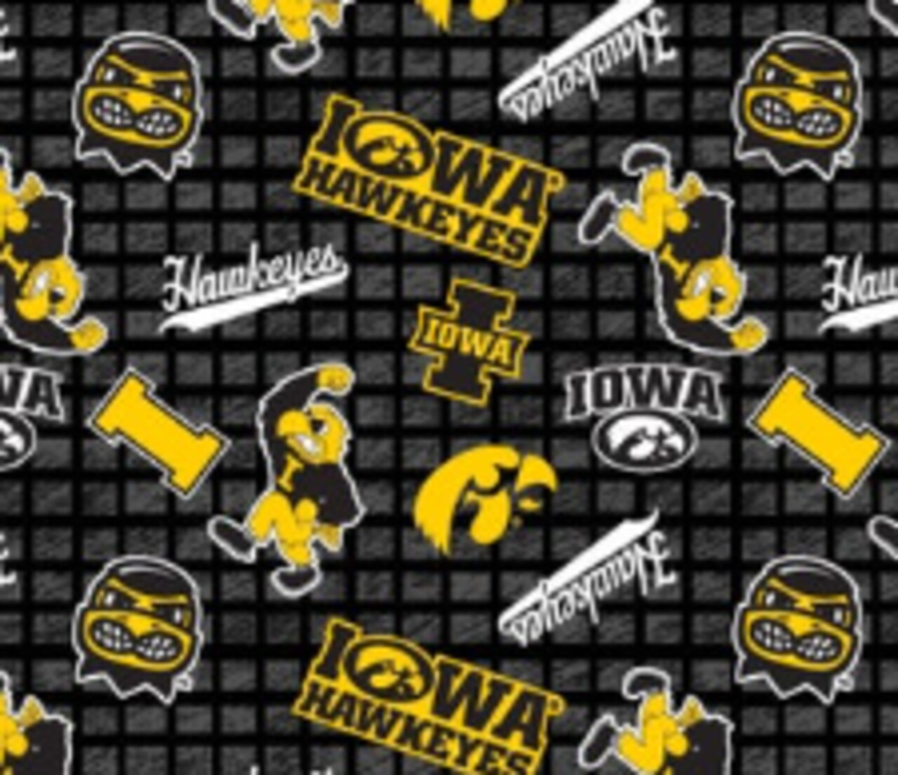 NCAA University of Iowa Allover 108" Wideback Cotton Fabric by the Yard